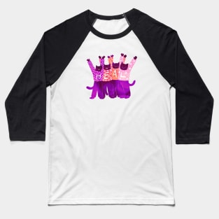 The four positive black cats sending everyone pink healing energy Baseball T-Shirt